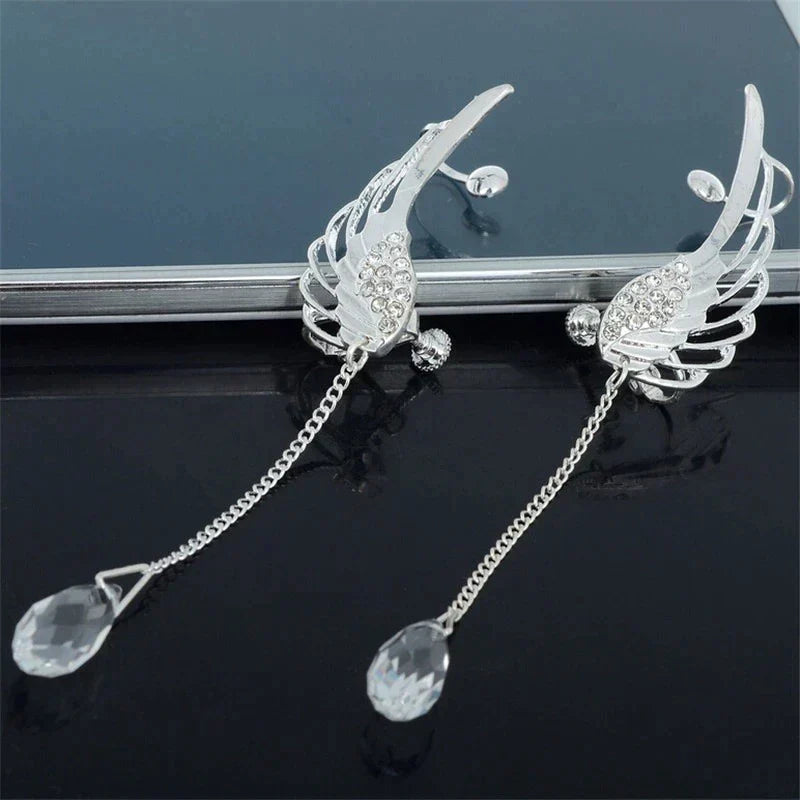 Captivating Long Angel Wings Ear Drops | Unique and Elegant Earrings