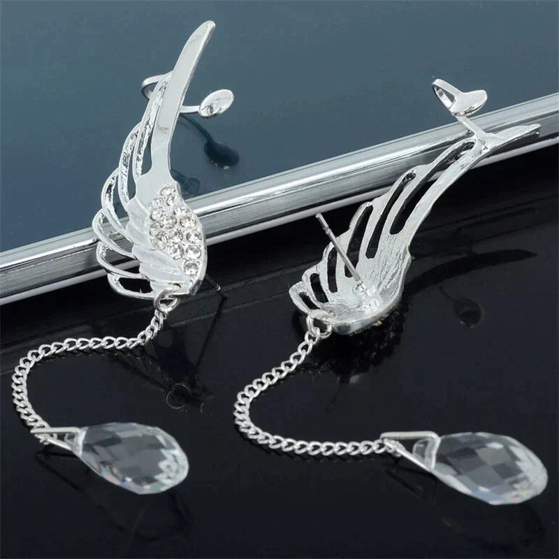 Captivating Long Angel Wings Ear Drops | Unique and Elegant Earrings