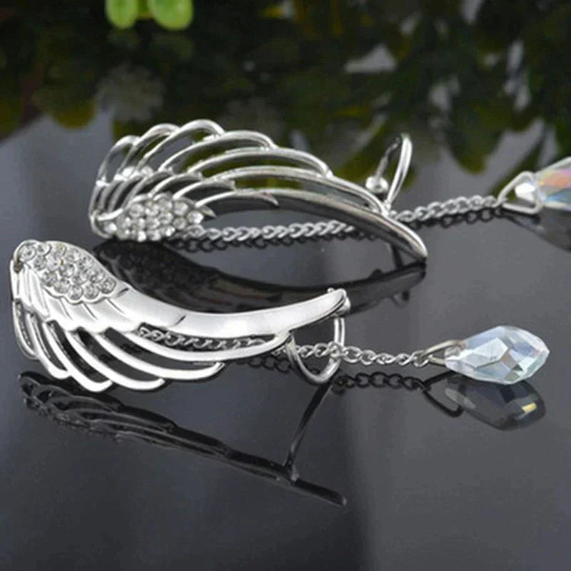 Captivating Long Angel Wings Ear Drops | Unique and Elegant Earrings