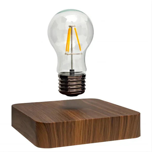 LevitaLux - Walnut Light Bulb with Floating Base