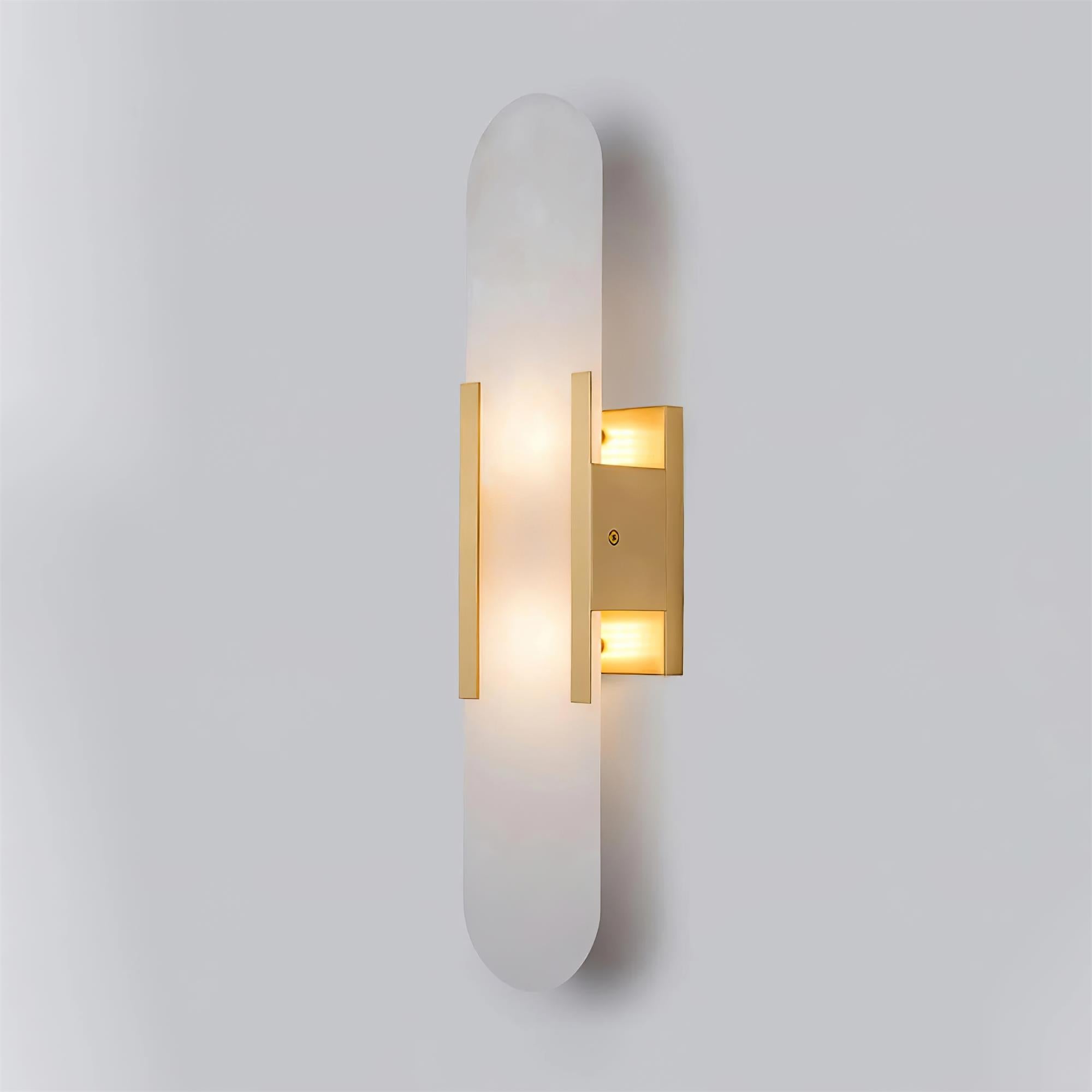 Elegant Melange - Handgjord Alabaster Vägglampa