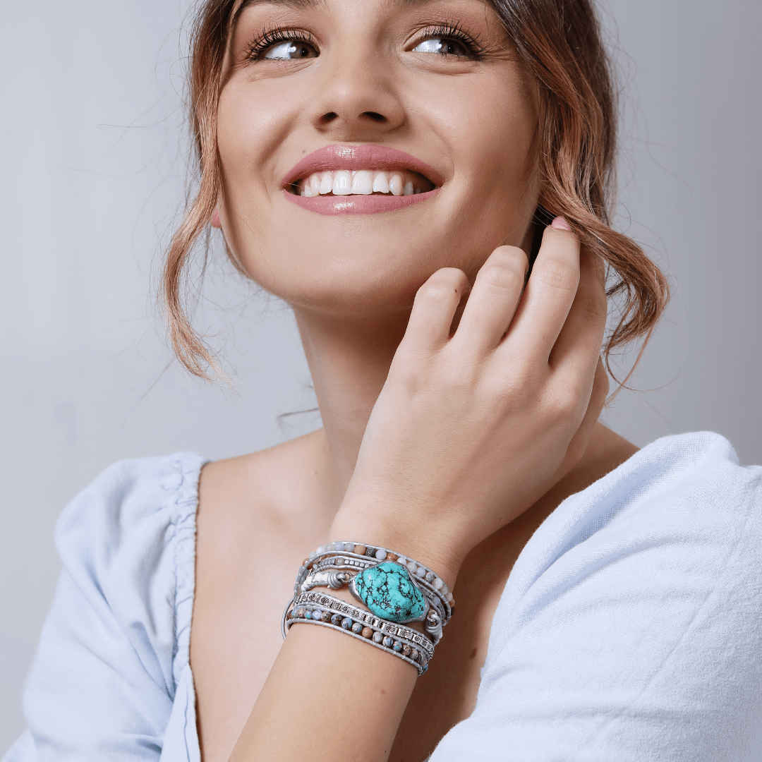 Selina Bracelet - Turquoise Wrap Bracelet for Healing &amp; Protection