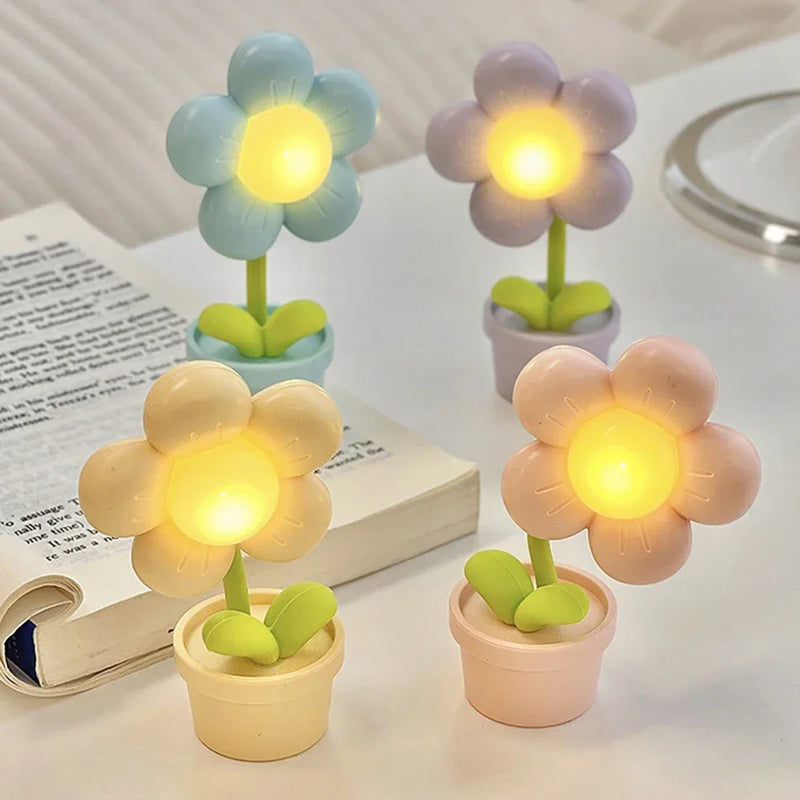 BloomLite – Stämningsfull Blommig Bordslampa med Mjuk LED-Belysning