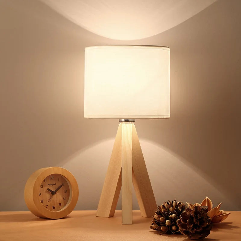 Wood Opaline - Modern wooden table lamp with stand 