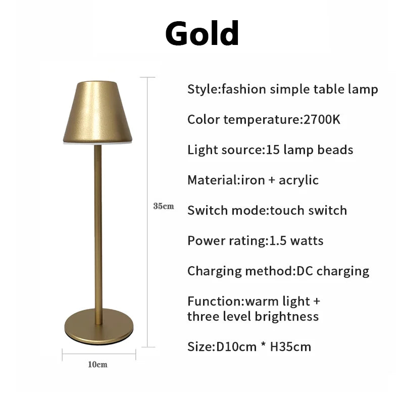 LumiFlex Wireless Desk Lamp - Elegant Lighting with Rechargeable Battery