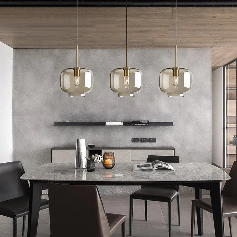NordicGlow – Elegant Scandinavian Glass Ceiling Lamp