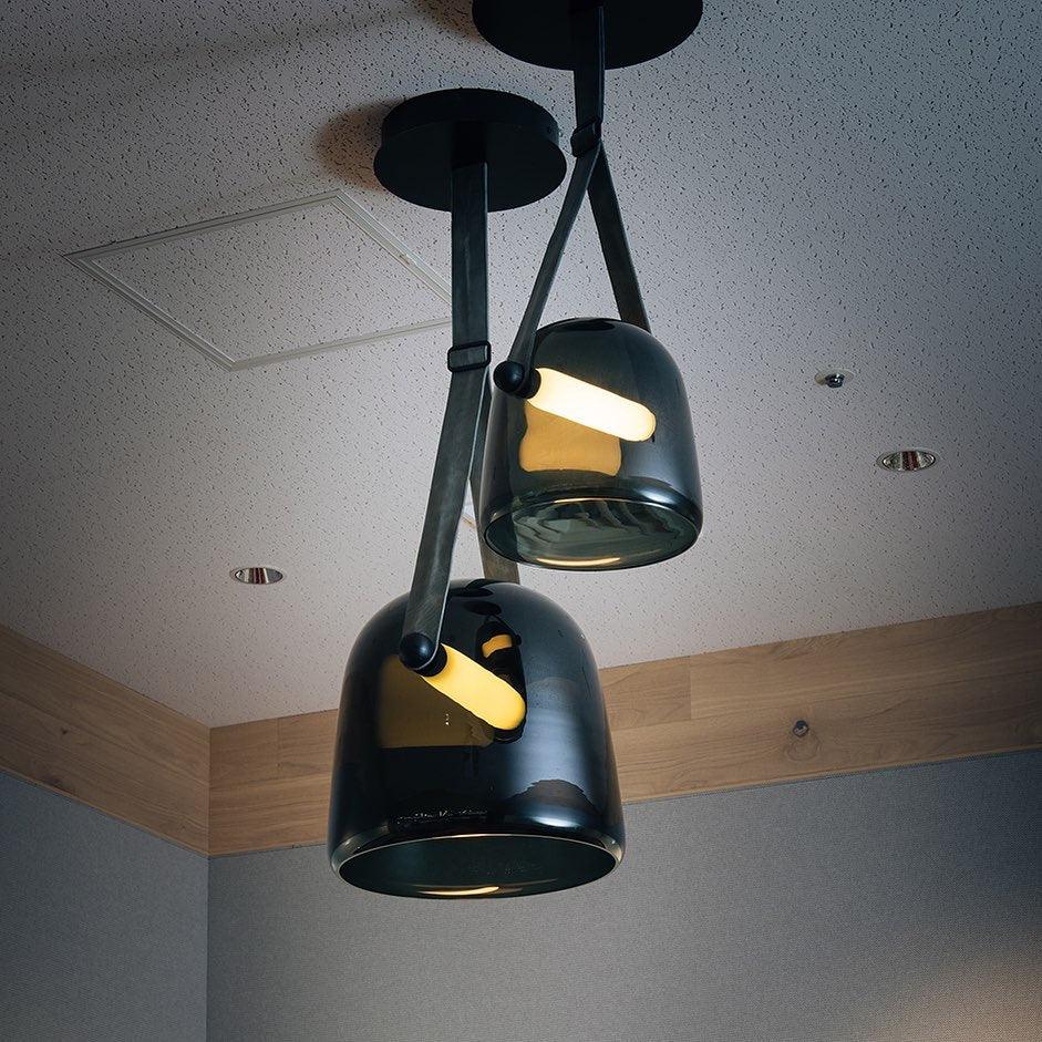 LunaMona Ceiling Lamp - Modern Hanging Lamp in Metal and Glass