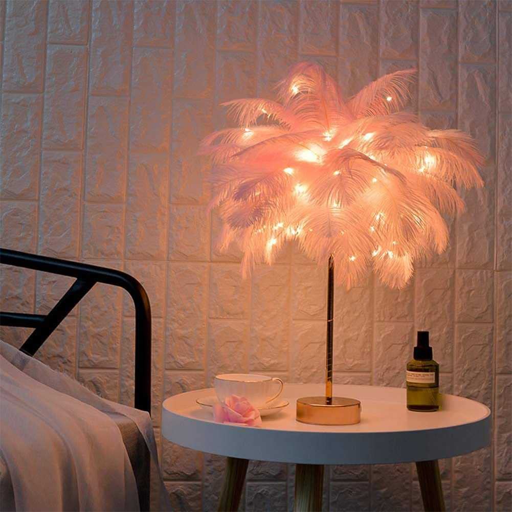 OstrichGlow Night Light - Unique Spherical Lamp with Pink Base