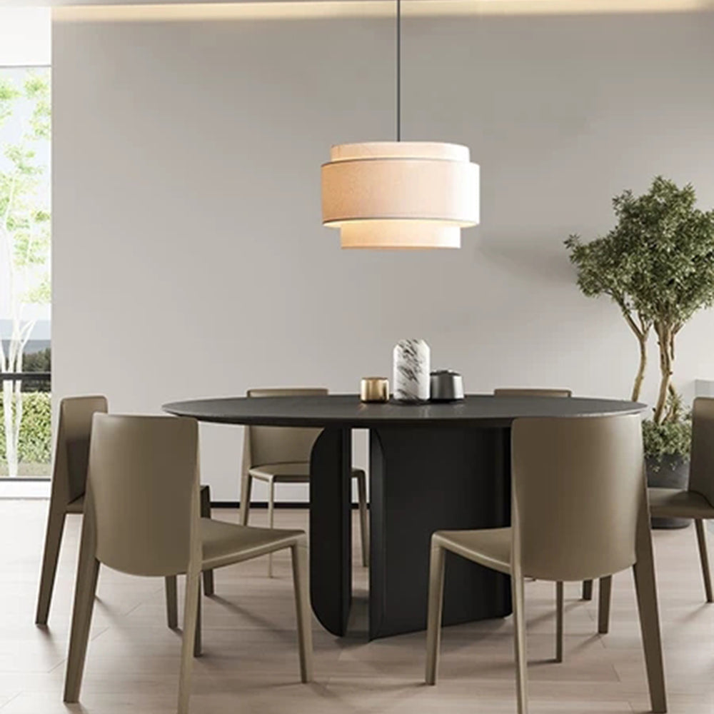 EleganceLuxe Lamp – Beige Linen Bauhaus Ceiling Lamp
