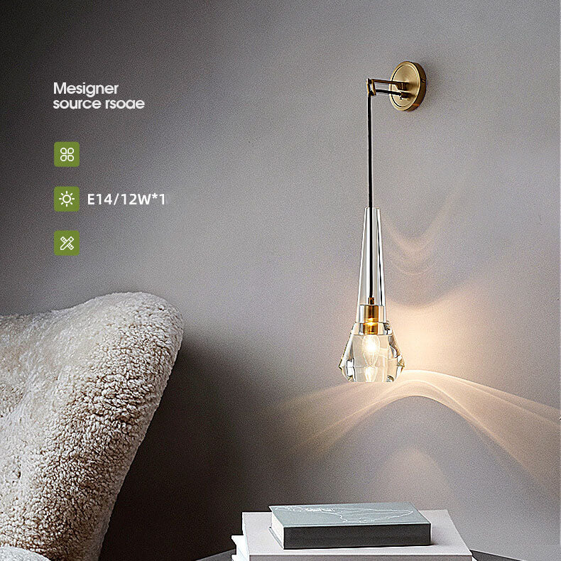 Luxe CrystalGlow Wall Lamp with Crystal Glass – Modern Design