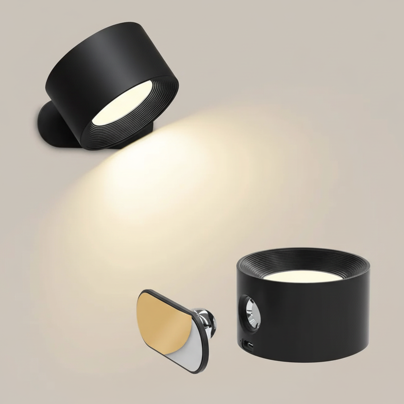 360° Vägglampa - Trådlös Uppladdningsbar Vägglampa