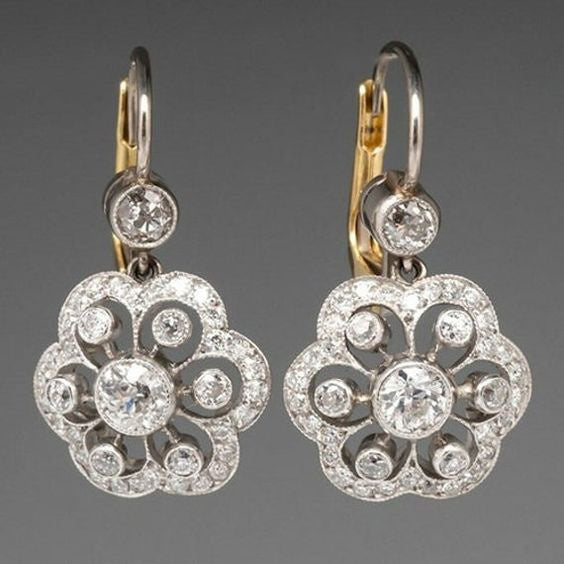 Stylish Vintage Crystal Mandala Earrings - Amaris Edition