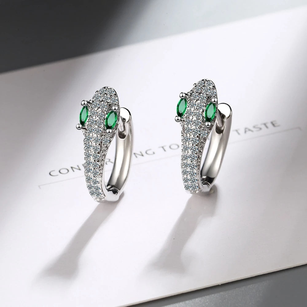 Elegant Snake Earrings made of 925 Sterling Silver - Leila Collection