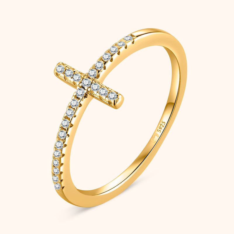 Elegant Zirkonia Korsring - Tro på Stil