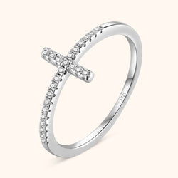 Elegant Zirkonia Korsring - Tro på Stil