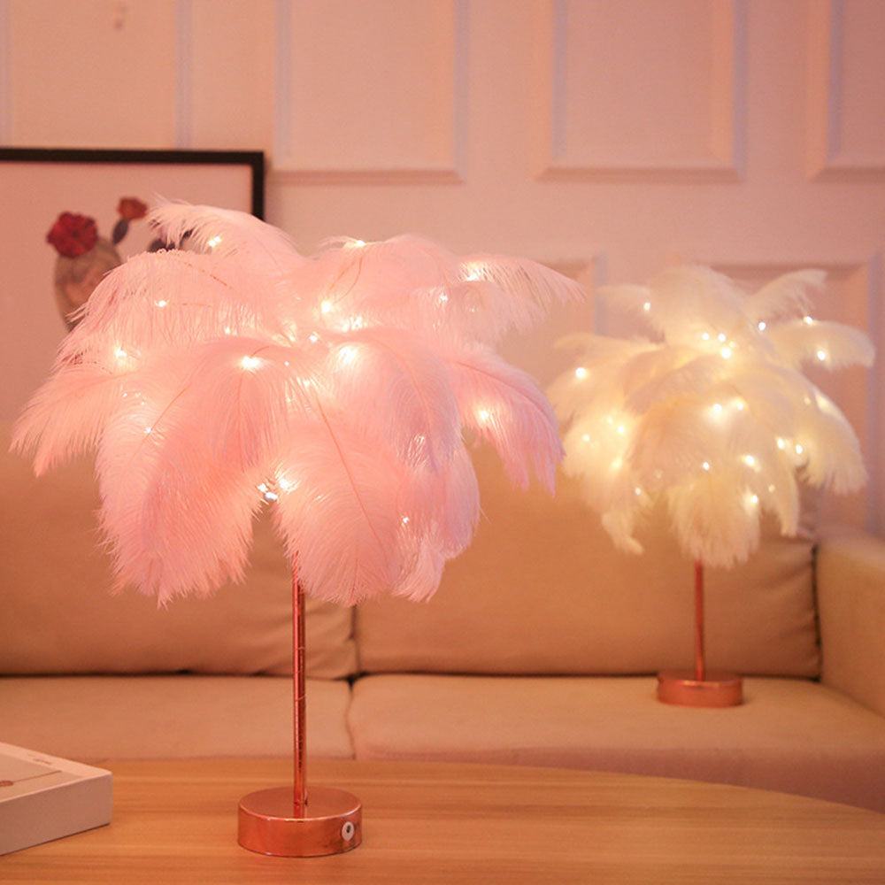 OstrichGlow Night Light - Unique Spherical Lamp with Pink Base