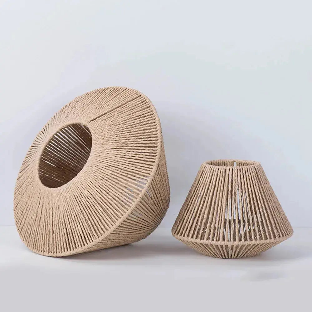 Elegant Rattan Ceiling Lamp – Rustic Geometric Lighting for Any Space