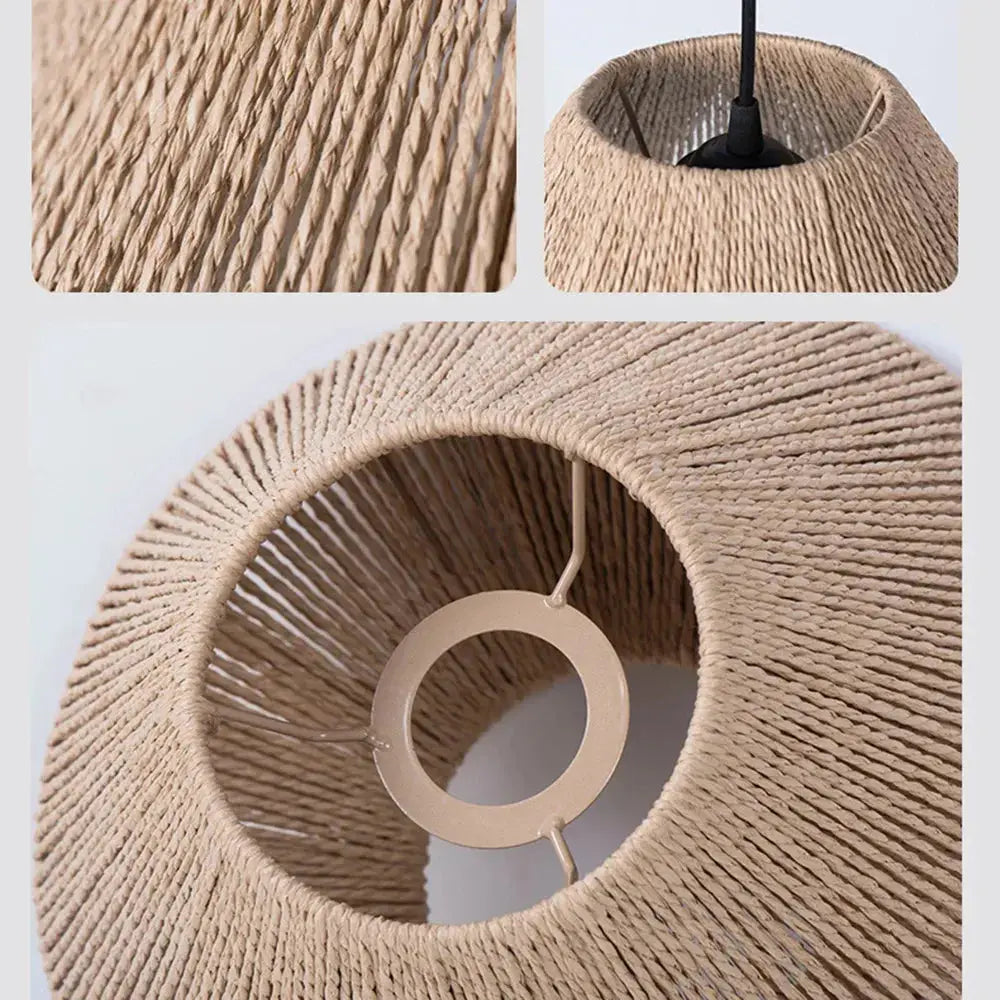 Elegant Rattan Ceiling Lamp – Rustic Geometric Lighting for Any Space