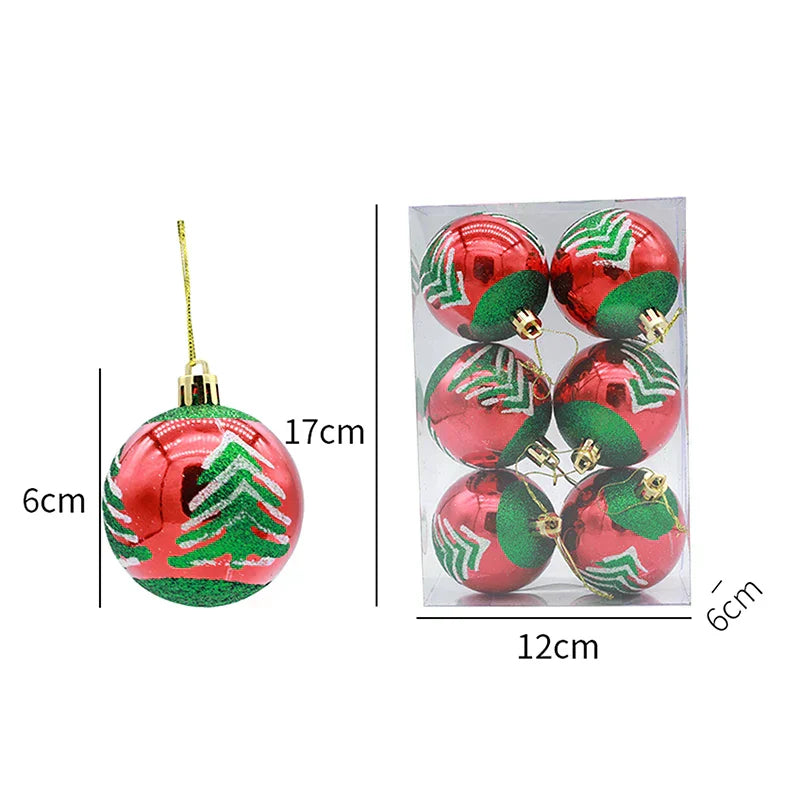 Charmig juldekoration - Elegantセット med snöflingekulor i 6 delar