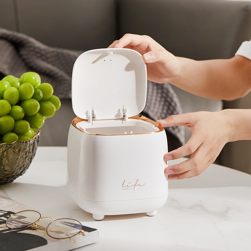 LuxeBin - Elegant Tabletop Waste Bin for Your Space