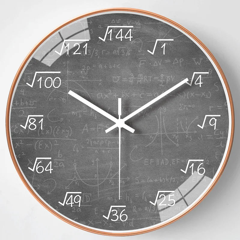 Chalkboard Clock - Mathematical Formulas Wall Decoration