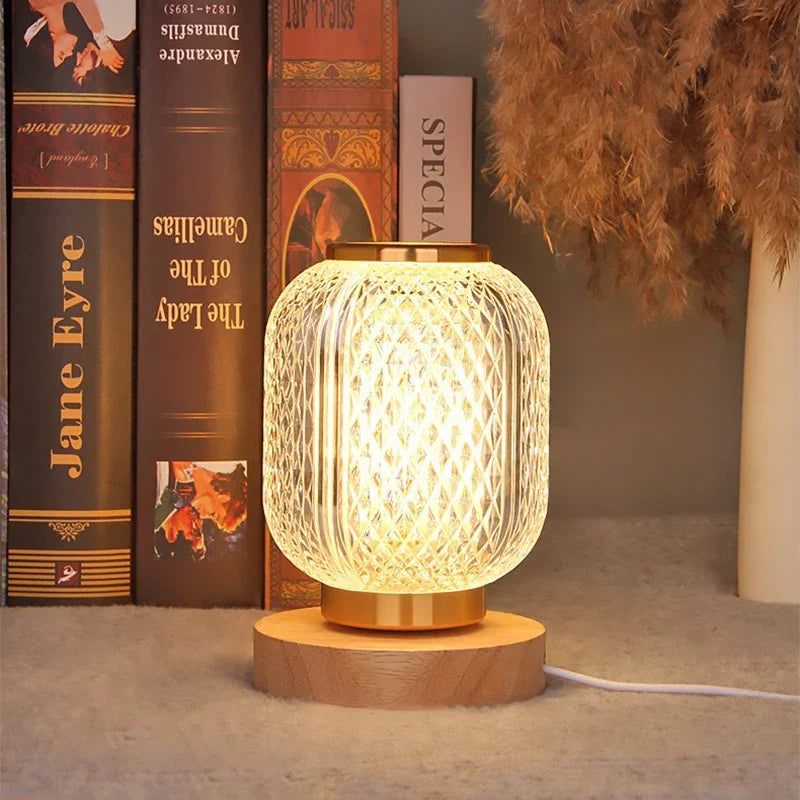 Dimmable Crystal Table Lamp - Stylish Golden Dimmable Table Lamp with Luxurious Crystal Design