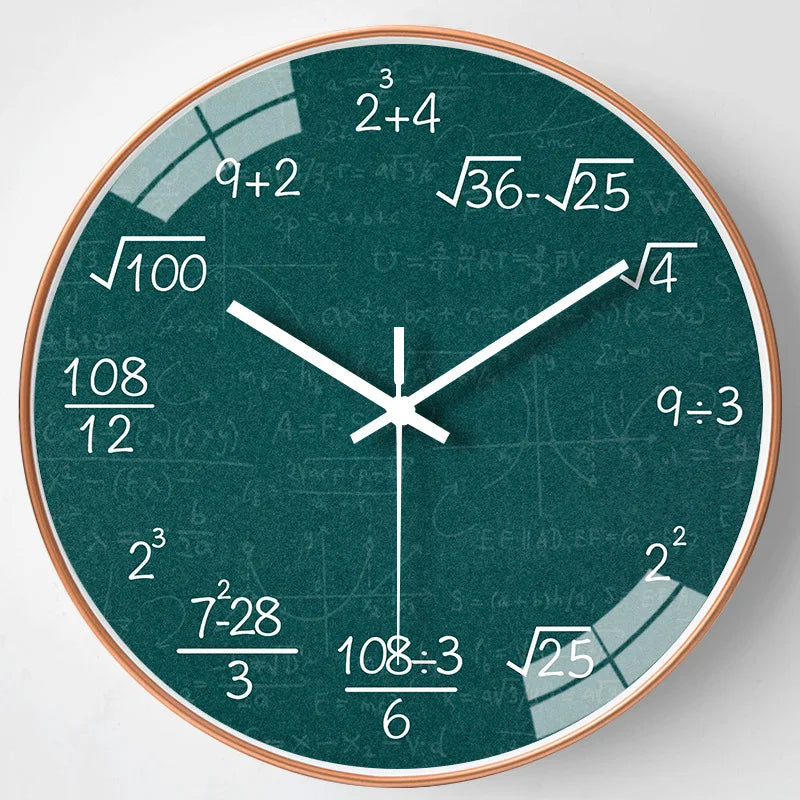 Chalkboard Clock - Mathematical Formulas Wall Decoration