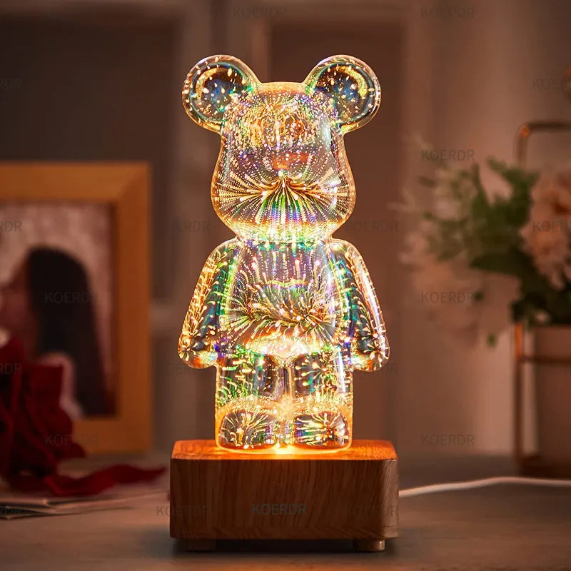 StarBear - Captivating 3D Fireworks Effect Lamp