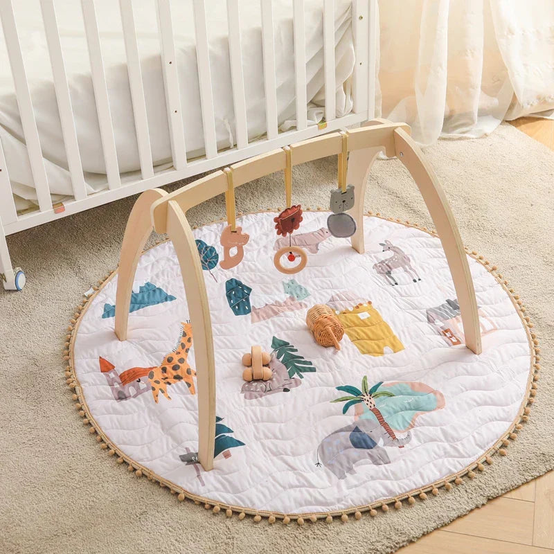 Montessori Rattle Frame - Wooden Toy with Toys