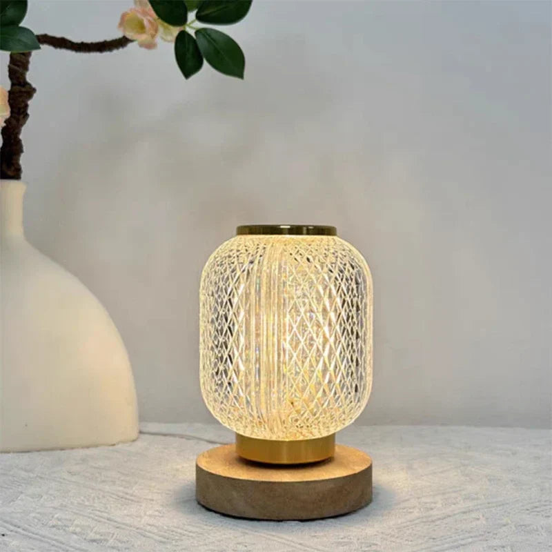 Dimmable Crystal Table Lamp - Stylish Golden Dimmable Table Lamp with Luxurious Crystal Design