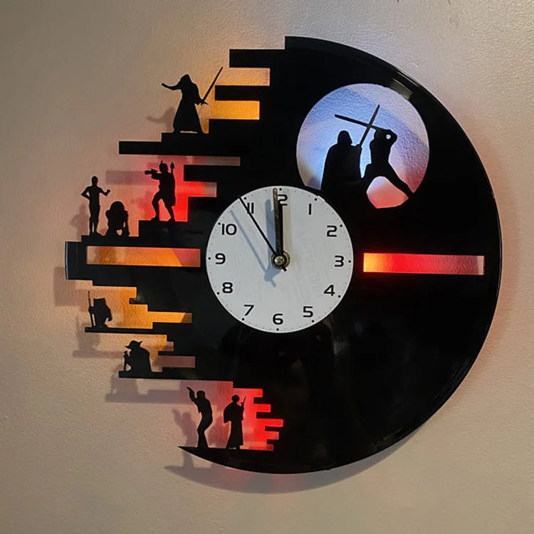 StarWars Vinyl Clock - LED Wall Decor for Bedroom
