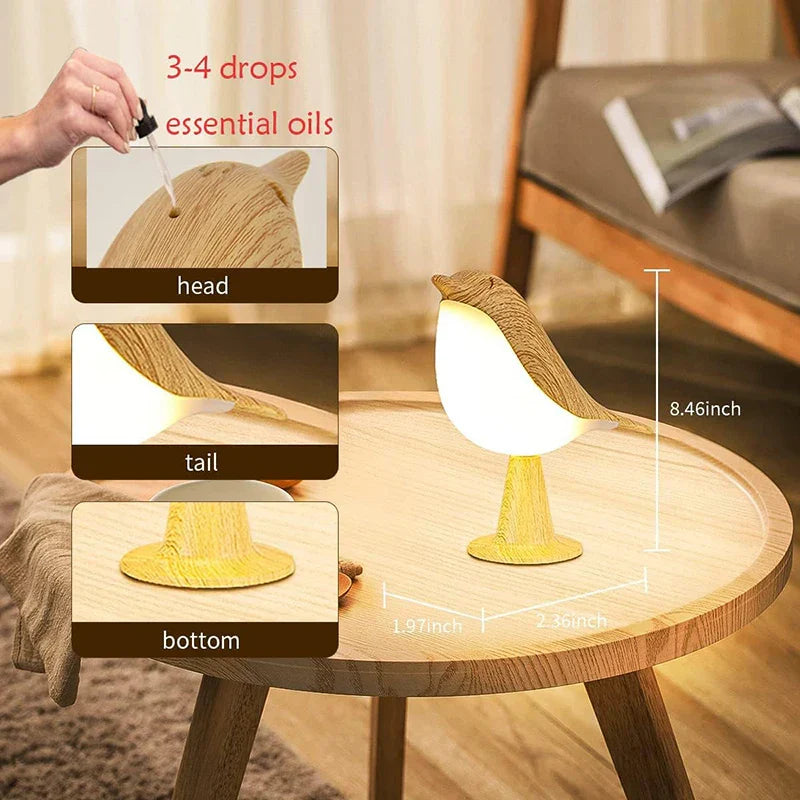 Playful Bird Night Light – Touch Control &amp; Adjustable Light Colors