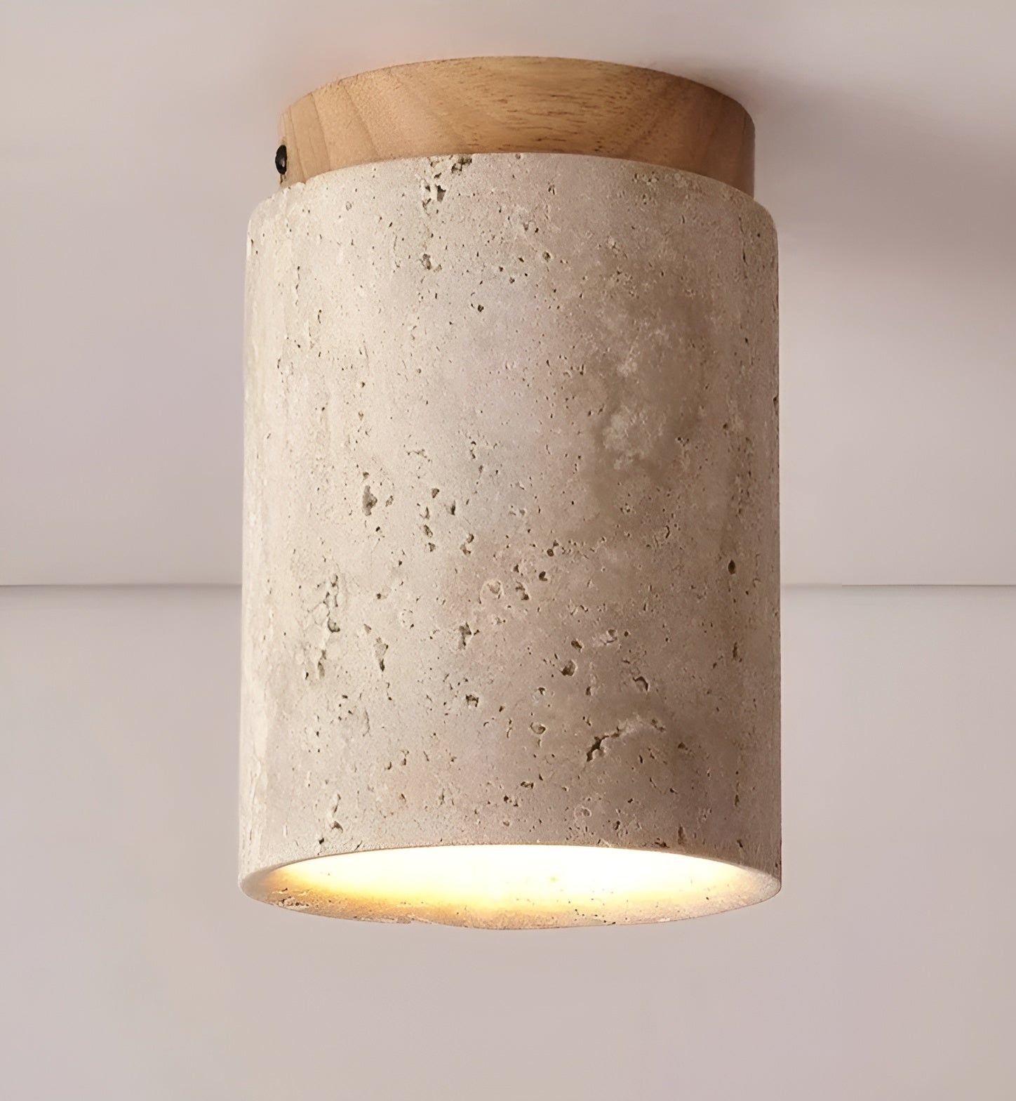 ZenElegance Wabi Sabi Luxe Ceiling Lighting - Natural Travertine LED