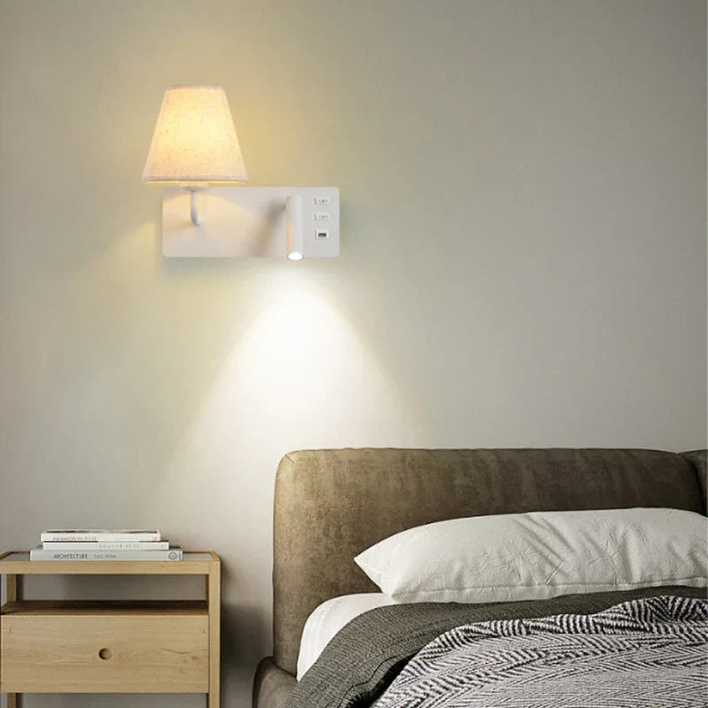 LuminoWall - Minimalist USB Wall Lamp with Reading Light