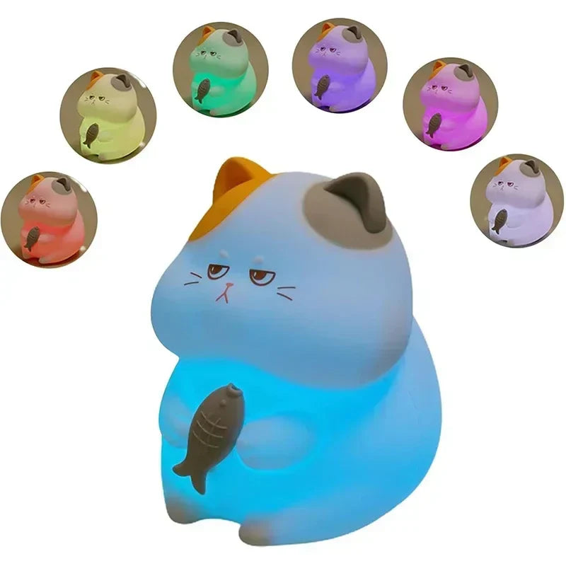 KittyGlow - Cute Wireless Night Light with RGB Lighting