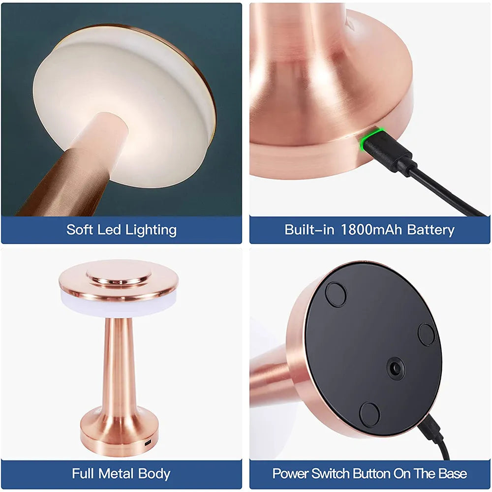 LumiCrest – Wireless Retro LED Table Lamp
