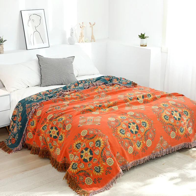 Boho Luxe Cotton Throw - Elegance and Comfort For Your Home