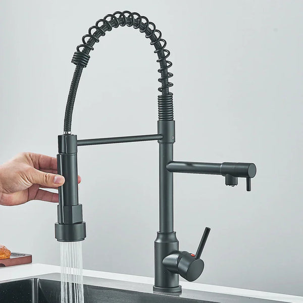 HydroFlex – Modern Kökkran med Dubbel Utlopp