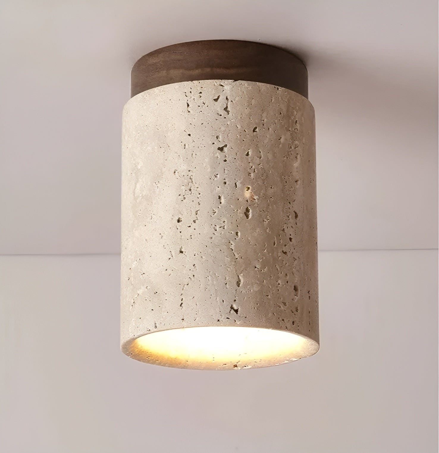 ZenElegance Wabi Sabi Luxe Ceiling Lighting - Natural Travertine LED