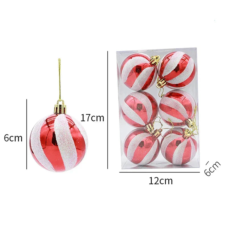 Charmig juldekoration - Elegantセット med snöflingekulor i 6 delar