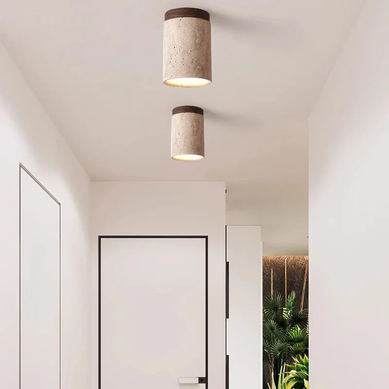 ÉclatPierre - Elegant Travertine Built-in LED Light