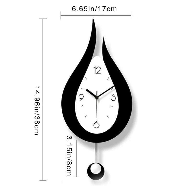 WaterDrop Clock - Minimalist Pendulum Wall Clock