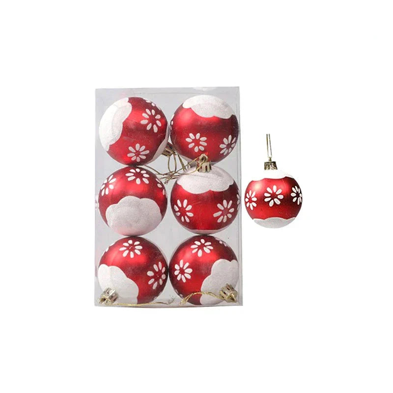 Charmig juldekoration - Elegantセット med snöflingekulor i 6 delar