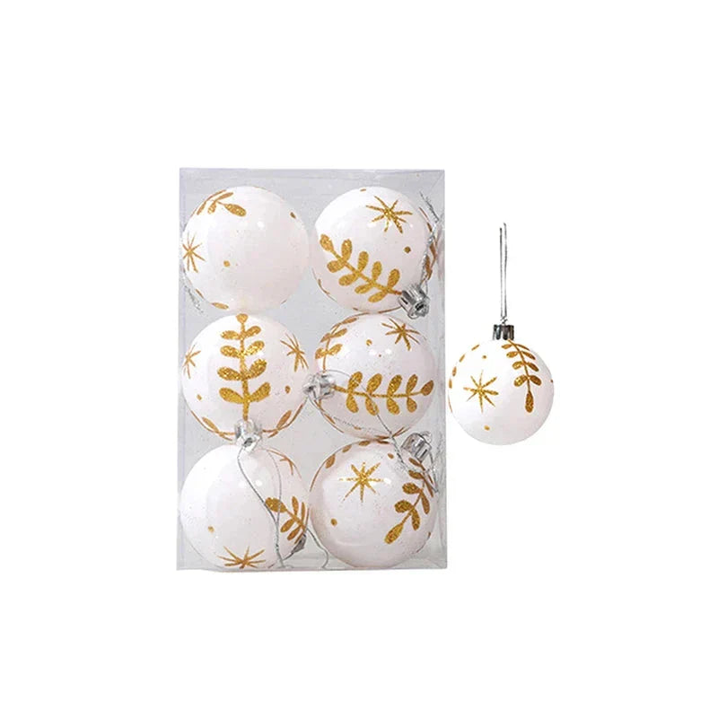 Charmig juldekoration - Elegantセット med snöflingekulor i 6 delar