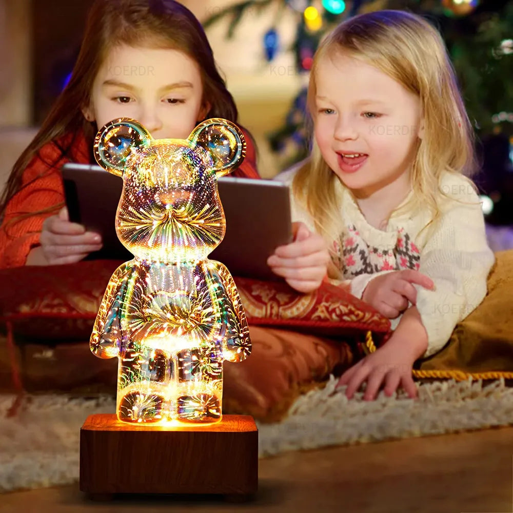 StarBear - Captivating 3D Fireworks Effect Lamp
