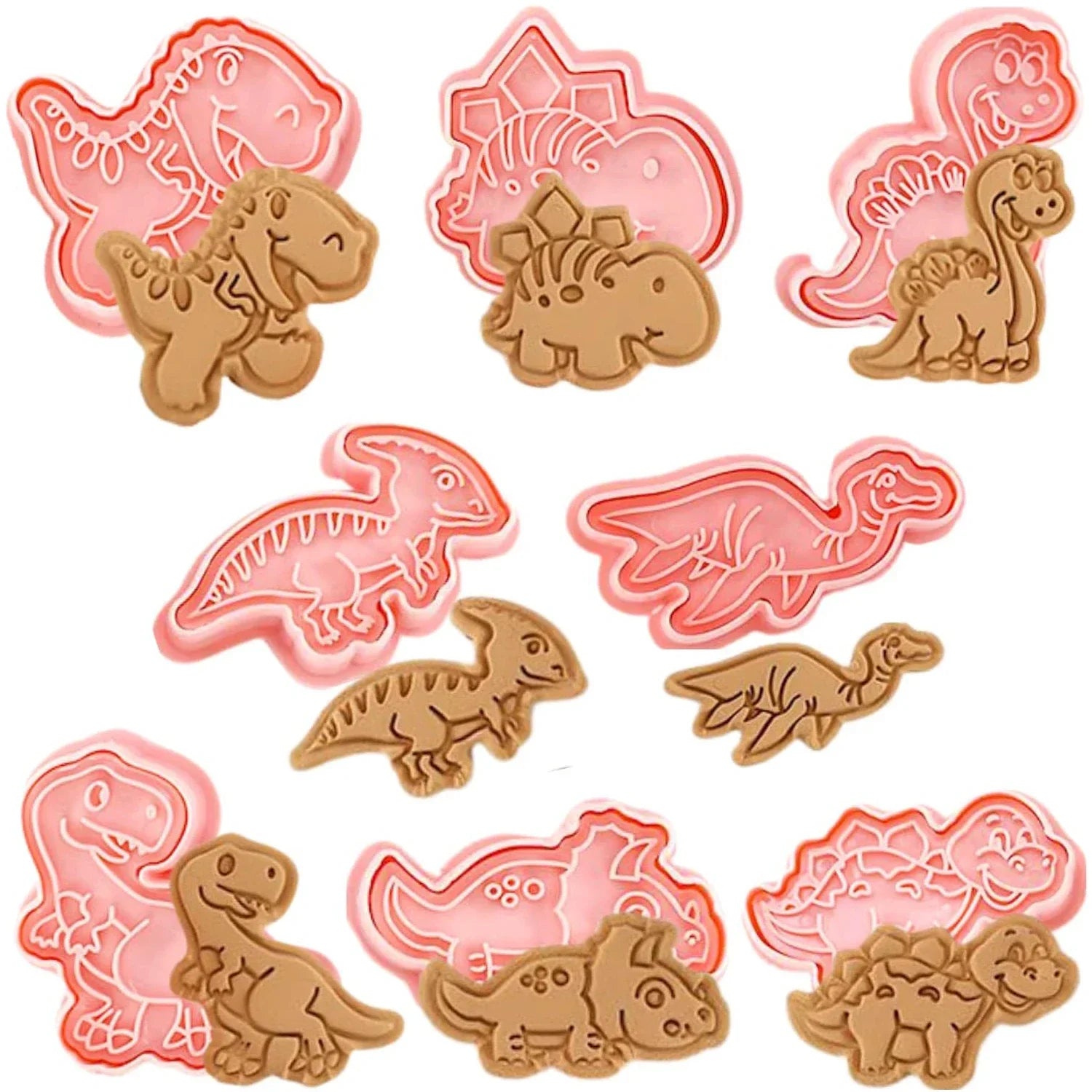 DinoBak - Funny Dino Cookie Mold Set 8-pieces