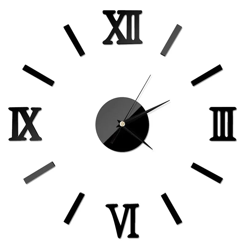 RomanTime 3D Clock - Modern DIY Wall Decoration