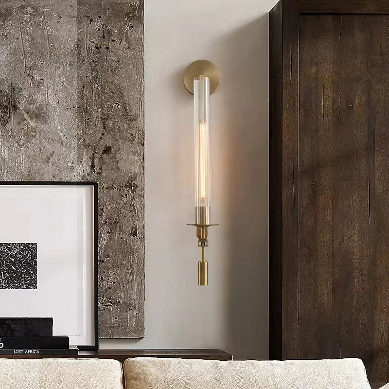 NordicGlow - Luxurious Gold Wall Lamp with Glass
