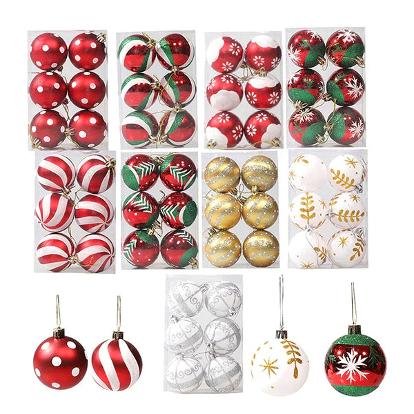 Charmig juldekoration - Elegantセット med snöflingekulor i 6 delar