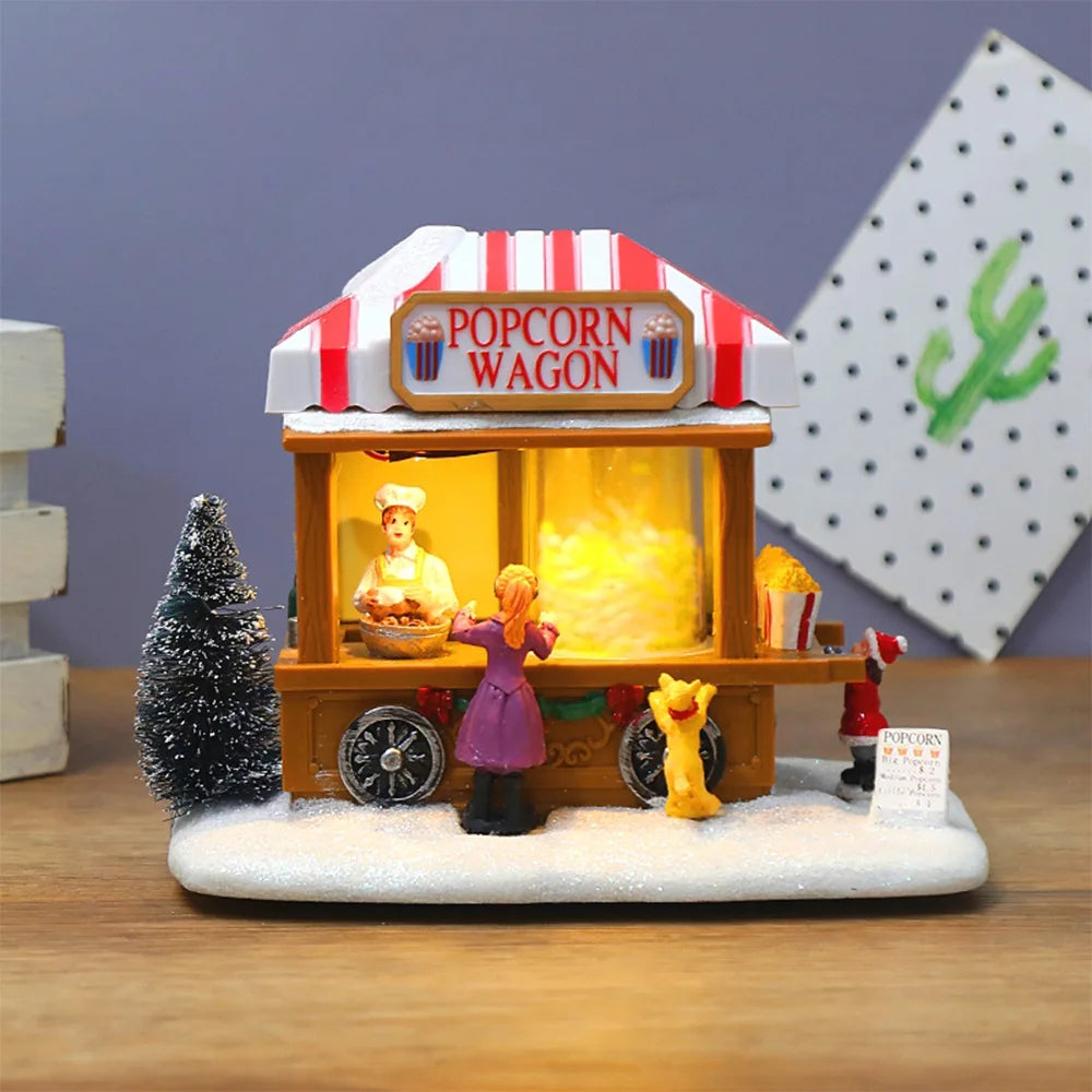 JoyfulMelody Christmas Decoration - Magical Musical Popcorn House for Party Decoration
